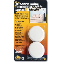 Master Caster Mighty Movers Self-stick Furniture Sliders, Round, 2.25" Diameter, Beige, 4/pack ( MAS87003 )