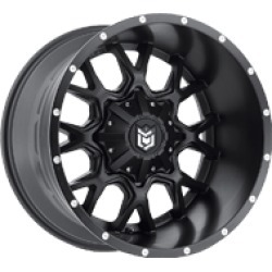 645B: 18X9, 6X135 / 6X5.50, OS: +18, BS 5.71 - Satin Blk w/ CNC Milled Lip Accents & Chrome D-Star Ca