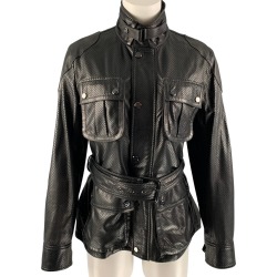 Ralph Lauren Size 6 Black Perforated Lamb Leather Safari Jacket found on Bargain Bro from 1stDibs for USD $474.24