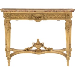 French 19th Century Louis Xvi Style Giltwood And Marble Freestanding Console found on Bargain Bro from 1stDibs for USD $12,084.00