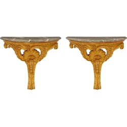 Pair Of Italian 19th Century Louis Xv St. Giltwood And Marble Console found on Bargain Bro from 1stDibs for USD $21,964.00