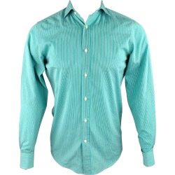 Ralph Lauren Black Label Size S Teal Stripe Cotton Button Up Long Sleeve Shirt found on Bargain Bro from 1stDibs for USD $72.96