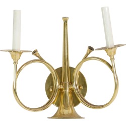 20th C. Brass 2 Arm French Trumpet Sconce Quantity Available By Frederick Cooper