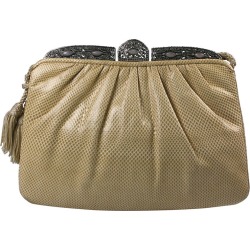 Judith Leiber Snakeskin And Rose Quartz Bag