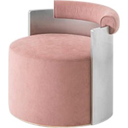 Patty Pink Mohair Upholstered Armchair With Steel Back By Dimoremilano found on Bargain Bro from 1stDibs for USD $9,506.86