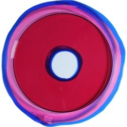 Try-tray Large Round Tray In Clear Fuchsia, Blue By Gaetano Pesce