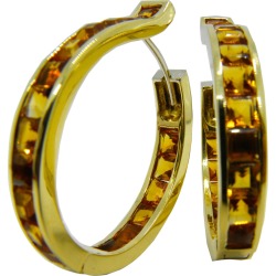 Berca Unique Oval Square Cut Natural Citrine 18 Carat Yellow Gold Hoop Earrings found on Bargain Bro Philippines from 1stDibs for $2183.83