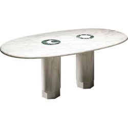 21st Century By Adolfo Natalini Sole E Luna Inlaid Marble Table White And Green found on Bargain Bro from 1stDibs for USD $11,279.33