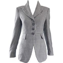Michael Kors Collection 1990s Size 2 / 4 Gray + Black Houndstooth Blazer Jacket found on Bargain Bro from 1stDibs for USD $604.20