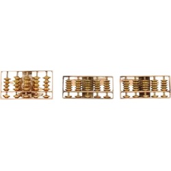 Abacus Lapel Pin & Cufflinks Set, 14k Gold Counting Frame Mathematics Men's Gift