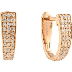 Diamond Earrings Everyday Fine Jewelry For Women In 18k Solid Rose Gold