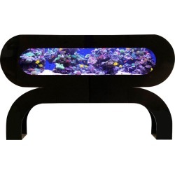 Midcentury Postmodern Black Acrylic / Lucite Aquarium Or Fish Tank Headboard