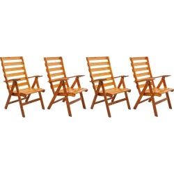 Solid Pine Slat Folding Outdoor Chairs, 1950s