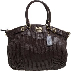 Coach Dark Brown Gathered Leather Lindsey Satchel found on Bargain Bro from 1stDibs for USD $253.84