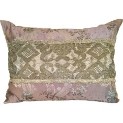 Antique Silk And French Needle Lace Pillow By Eleganza Italiana