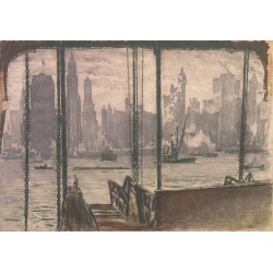 Max Pollak, 'New York, the Hoboken Ferry', Vienna, Chicago & California Society of Etchers