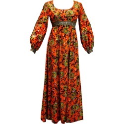 1960s Miss Magnin For I.imagnin Bohemian Maxi Dress