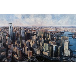 Mike Fantuz, NYC Financial District - original contemporary cityscape impasto oil painting, 2022 found on Bargain Bro from 1stDibs for USD $3,867.16