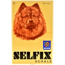 Unknown, Original Vintage Advertising Poster Selfix Schals Scarves Chow-Chow Dog Artwork, 1950s found on Bargain Bro from 1stDibs for USD $1,039.45