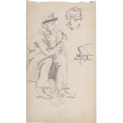 Unknown, Military in Uniform - Original Pencil Drawing - 19th Century, 19th Century found on Bargain Bro from 1stDibs for USD $198.88