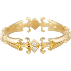 Felicia Ring, Vintage Style 14k Gold 0.05 Ct Diamond Wedding Band Ring