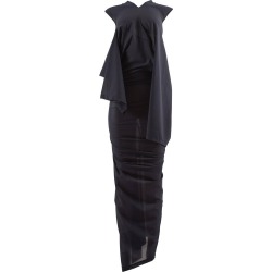 Comme Des Garcons Ad 1996 Four Sleeve Navy Blue Twisted Sheer Maxi Dress