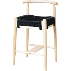 Harbor Counter Stool, Handmade Modern Rope Seat Counter Stool With Backrest