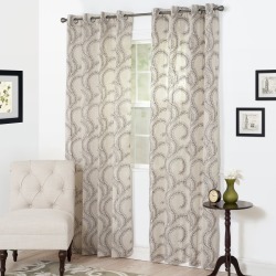 Windsor Home Lauren Embroidered Curtain Panel Charcoal 54 x 108 108 Inches