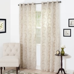 Windsor Home Lauren Embroidered Curtain Panel Taupe 54 x 84 84 Inches