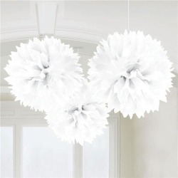 White Fluffy Decorations by Windy City Novelties