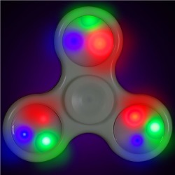 LED White Fidget Toy Spinner by Windy City Novelties