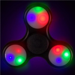 LED Black Fidget Toy Spinner by Windy City Novelties