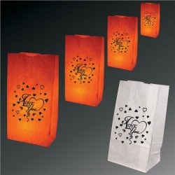 I Love You Luminary Bags - 50 Per Unit by Windy City Novelties