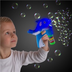 LED Blue Dolphin Bubble Gun by Windy City Novelties