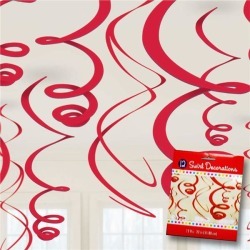 Red Swirl Decorations by Windy City Novelties