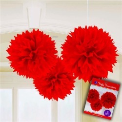 Red Fluffy Decorations by Windy City Novelties