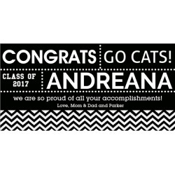 Black & White Custom Graduation Banner by Windy City Novelties