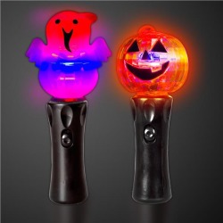 LED Pumpkin & Ghost Spinner Wand Assortment by Windy City Novelties