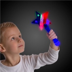 LED Flashing Star Prism Wand by Windy City Novelties