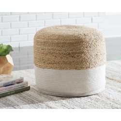 Sweed Valley Pouf, Natural/White