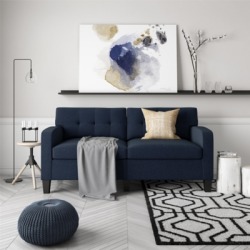 Dorel Living Dorel Living Marshall Blue Linen Sofa Couch Modern Living Room Furniture, Blue