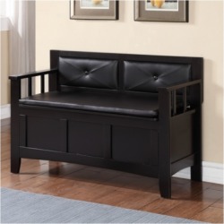 Carlton Padded Bench, Black