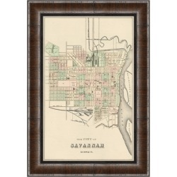 Giclee Savannah Map Wall Art, Black/Gray