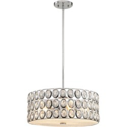 Five Light Chandelier in Polished Chrome With Clear Crystal, Polished Chrome