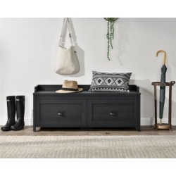 Duver Entryway Storage Bench, Black/Oak