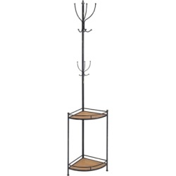 Corner Coat Rack, Black/Brown
