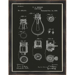 Giclee Lightbulb Diagram Wall Art, Black