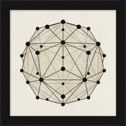 Giclee Convex Sphere Wall Art, Black/White