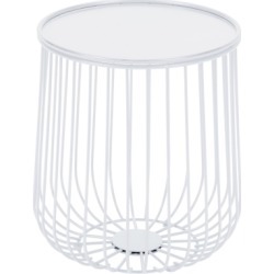 Patio Side Table, White