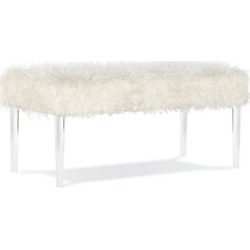Luxus Faux Flokati Bench, White